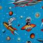 Preview: French Terry Kinder Retro Spacemotive türkisblau